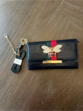 Queen Bee wallet/ crossbody/ clutch in Dark Navy Blue